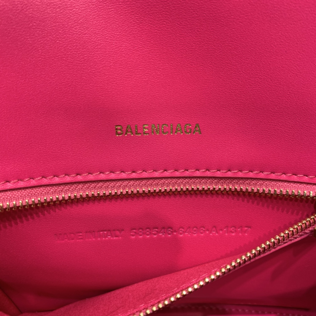 Balenciaga Hourglass Small Handbag Box Calfskin Shoulder Bag Red/Gold